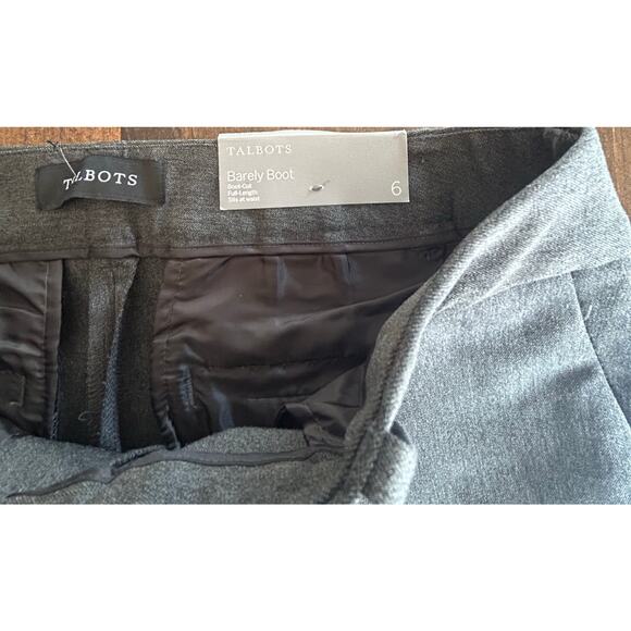Talbots Barely Boot Cut Full Length Grey Button Up Dress Pants Womens Size 6 New - Picture 5 of 6